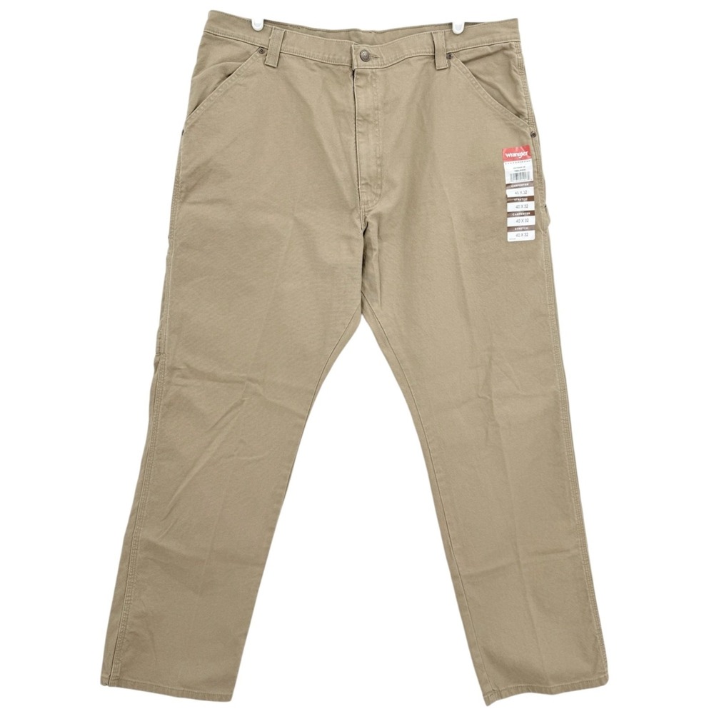 Wrangler Men's Rugged Work Style Relaxed Tan Carpenter Pants 40x32 Heritage NWT